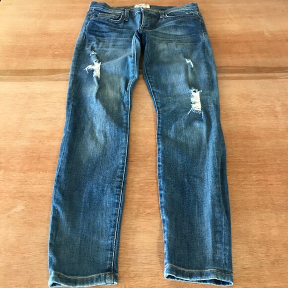 Current/Elliott The Stiletto Skinny Jeans Women 28 Blue Mid Rise Distressed - Picture 1 of 13